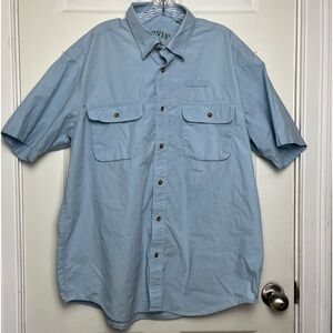 Orvis Blue Button‎ Down Short Sleeve Men’s Top Chest Pockets Fishing Size XL